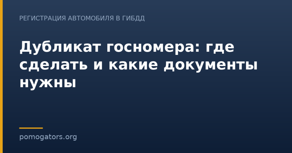 Дубликат госномера: где сделать и какие документы нужны
