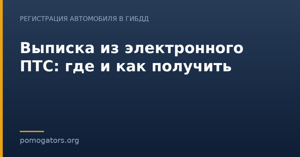 Выписка из электронного ПТС: где и как получить